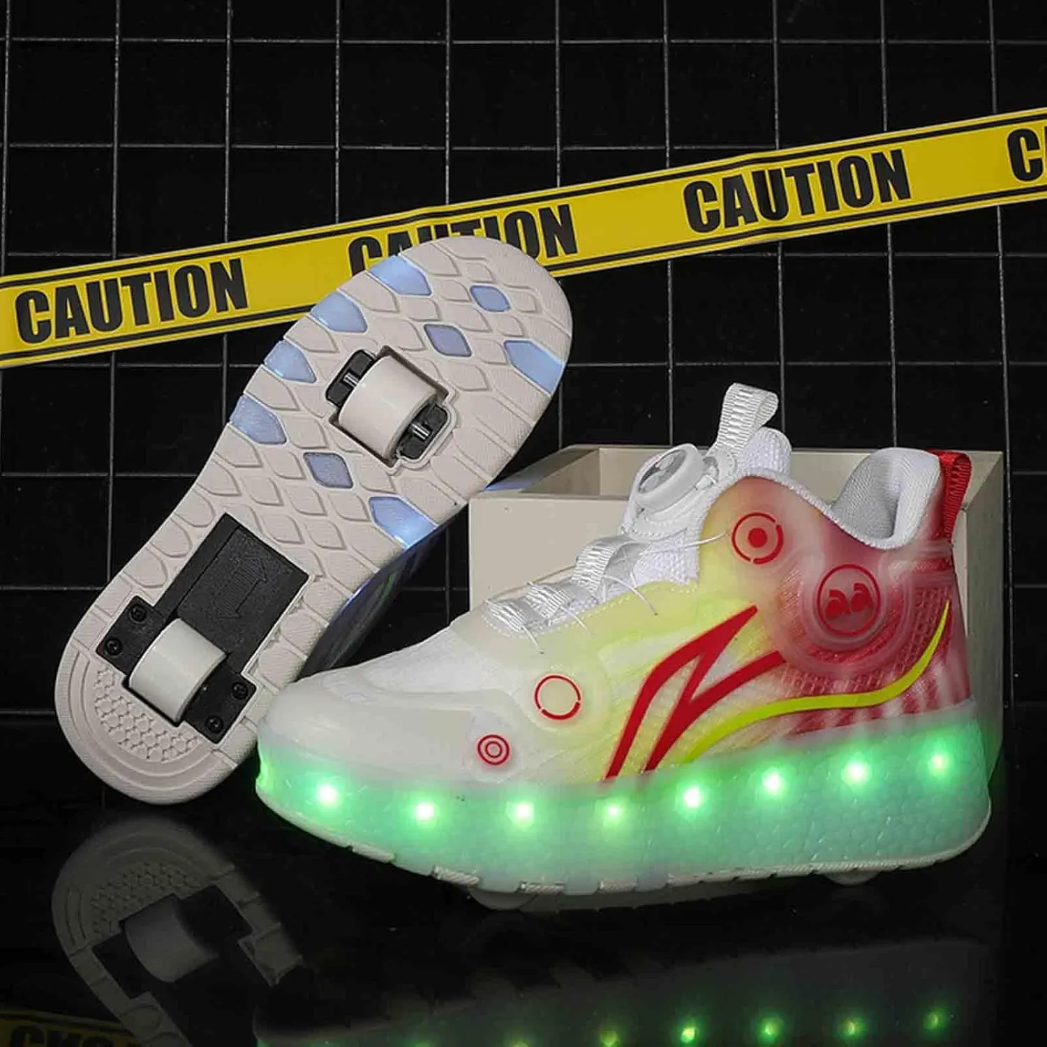 16 LED Light Up Kids Roller Skate Shoes with 2 Detachable Wheels, Sneakers for Boys Girls Birthday Thanksgiving Christmas Day