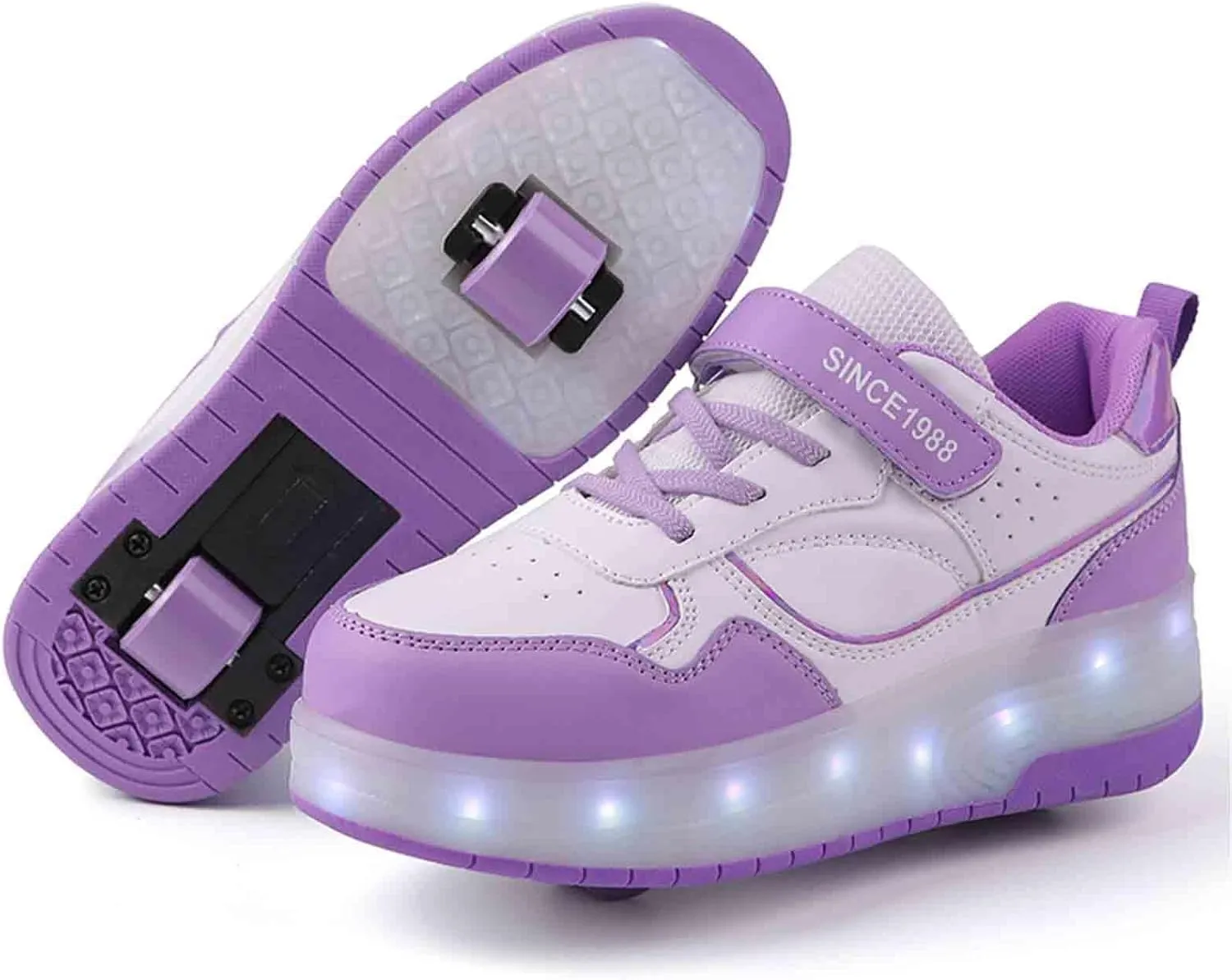 16 LED Light Up Kids Roller Skate Shoes with 2 Detachable Wheels, Sneakers for Boys Girls Birthday Thanksgiving Christmas Day