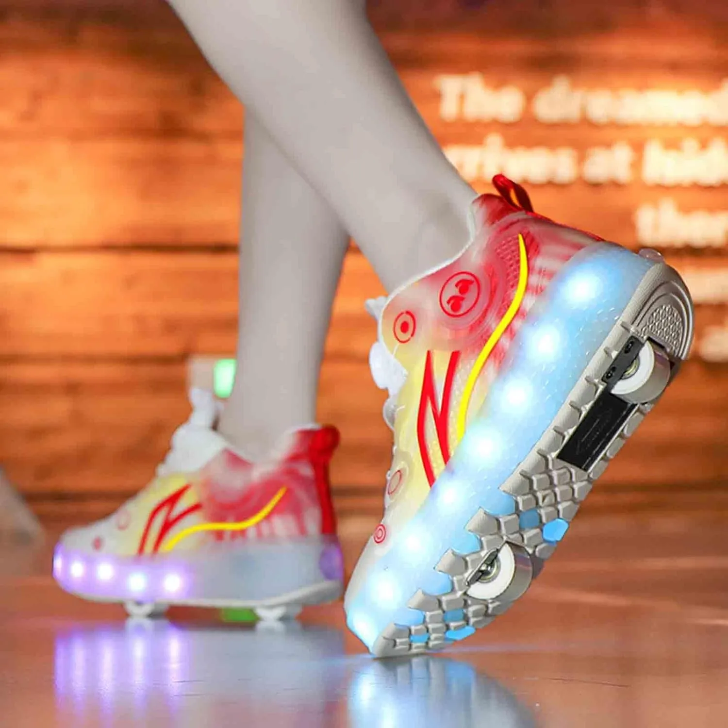 16 LED Light Up Kids Roller Skate Shoes with 2 Detachable Wheels, Sneakers for Boys Girls Birthday Thanksgiving Christmas Day