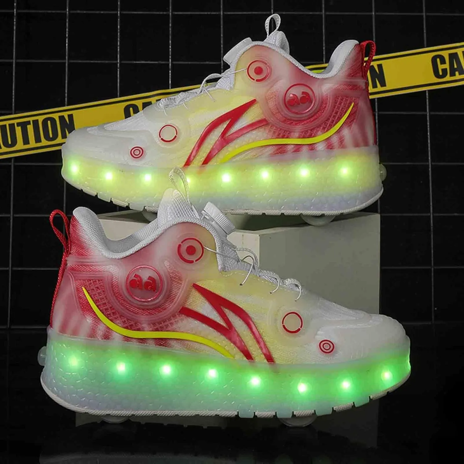 16 LED Light Up Kids Roller Skate Shoes with 2 Detachable Wheels, Sneakers for Boys Girls Birthday Thanksgiving Christmas Day