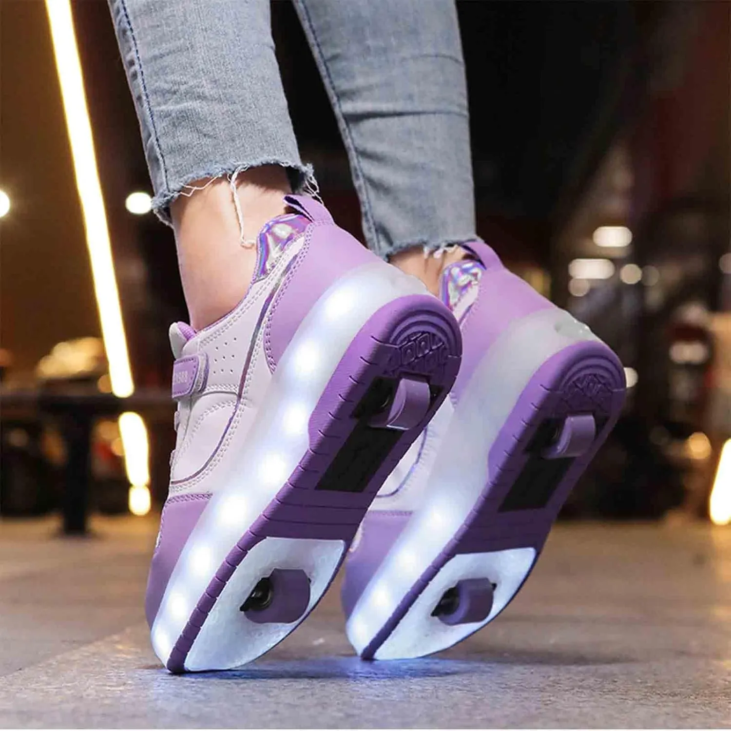 16 LED Light Up Kids Roller Skate Shoes with 2 Detachable Wheels, Sneakers for Boys Girls Birthday Thanksgiving Christmas Day