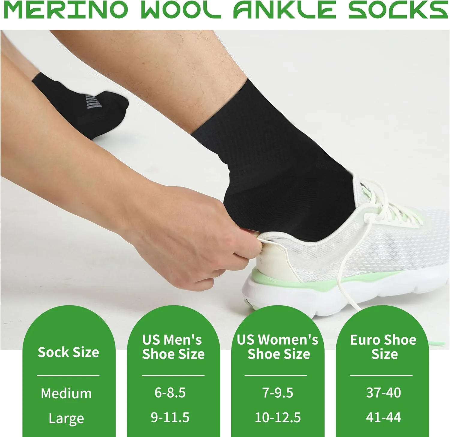 90% Merino Wool Socks for Men Athletic Ankle Socks for Women with Arch Support Breathable Soft Wool Ankle Socks,3 Pairs