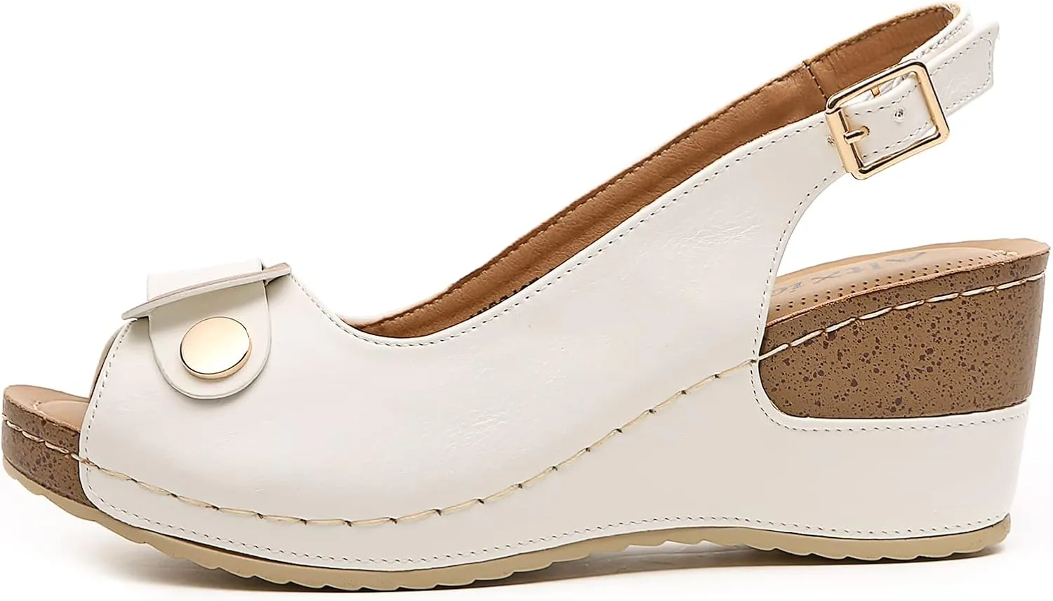 Altxic Women's Peep Toe Bow Hollow Out Slingback Platform Wedge Sandals