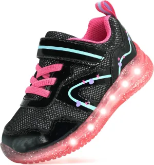 AMZZPIK Light Up Shoes for Boys Girls Toddler LED Flashing Sneakers Breathable Sport Walking Shoes for Kids