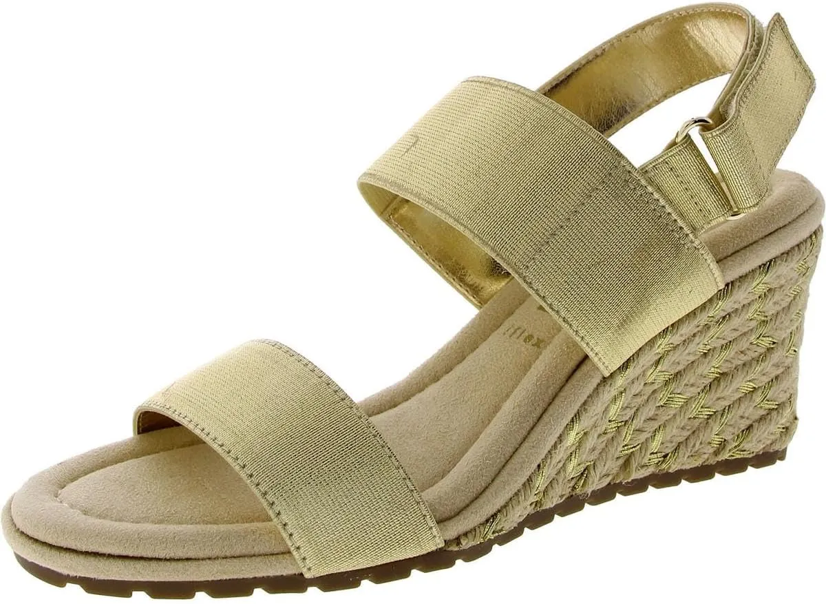 Anne Klein Womens Silvy Slingback Ankle Strap Wedge Sandals