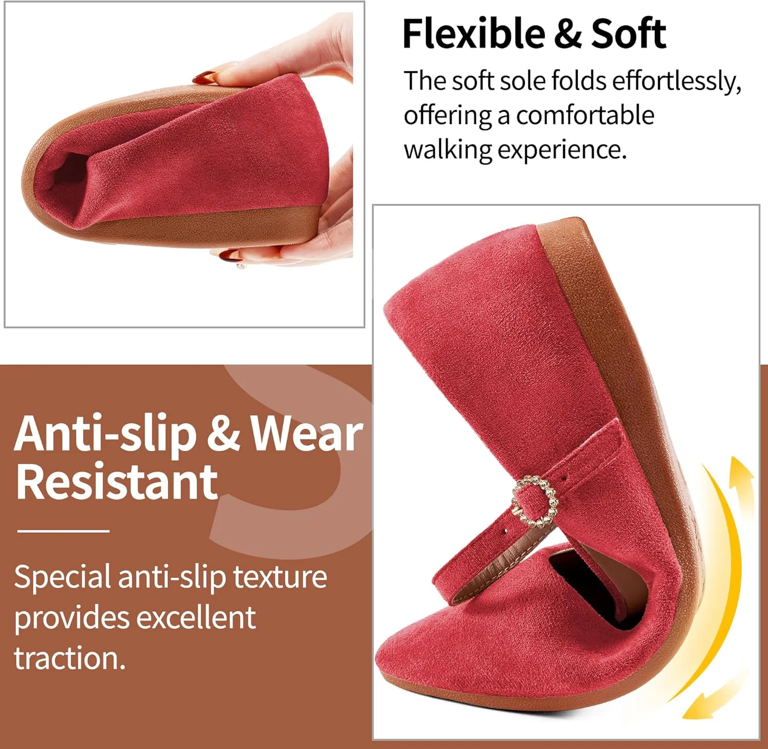 Aomigoct Ballet Flats Shoes for Women: Dressy Comfortable Wedding Flat - Ladies Dress Casual Walking Shoe