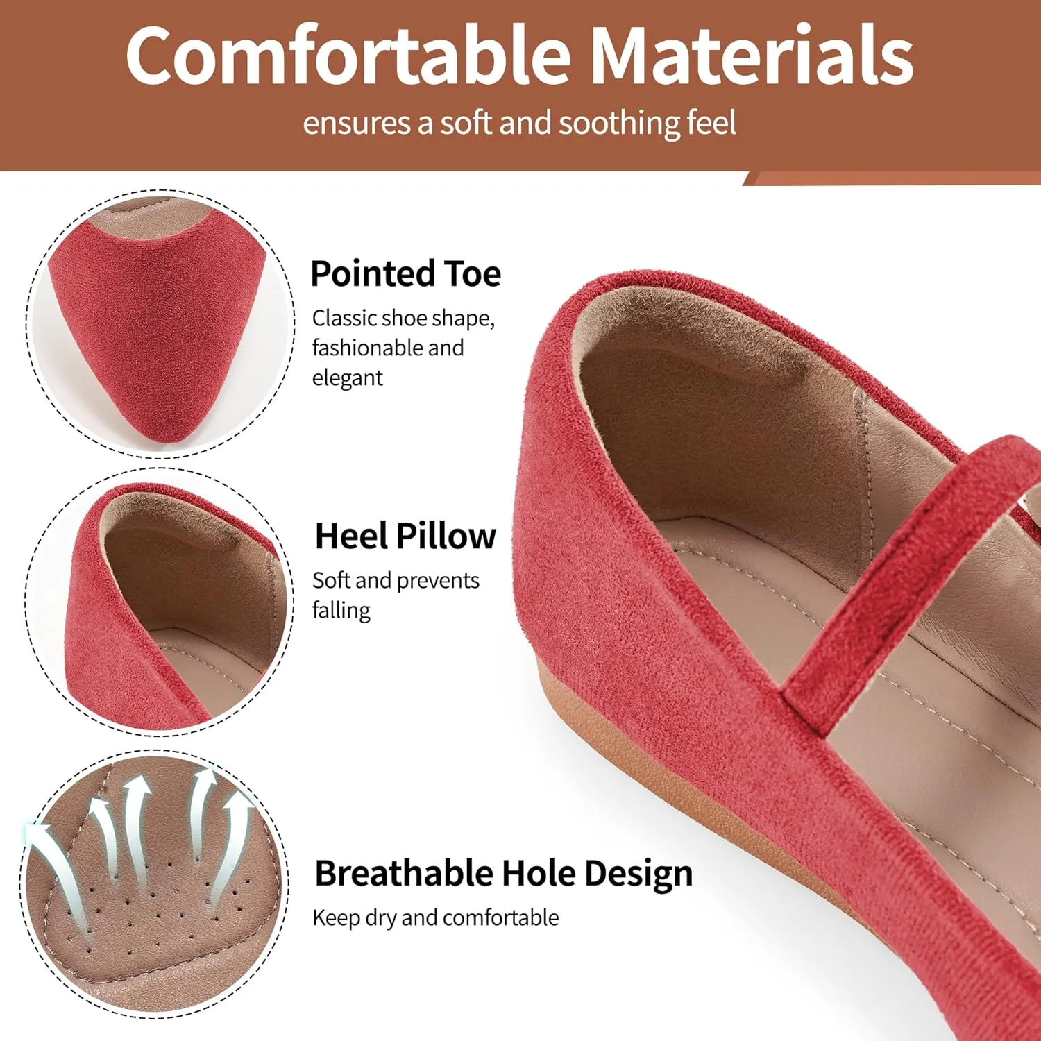 Aomigoct Ballet Flats Shoes for Women: Dressy Comfortable Wedding Flat - Ladies Dress Casual Walking Shoe