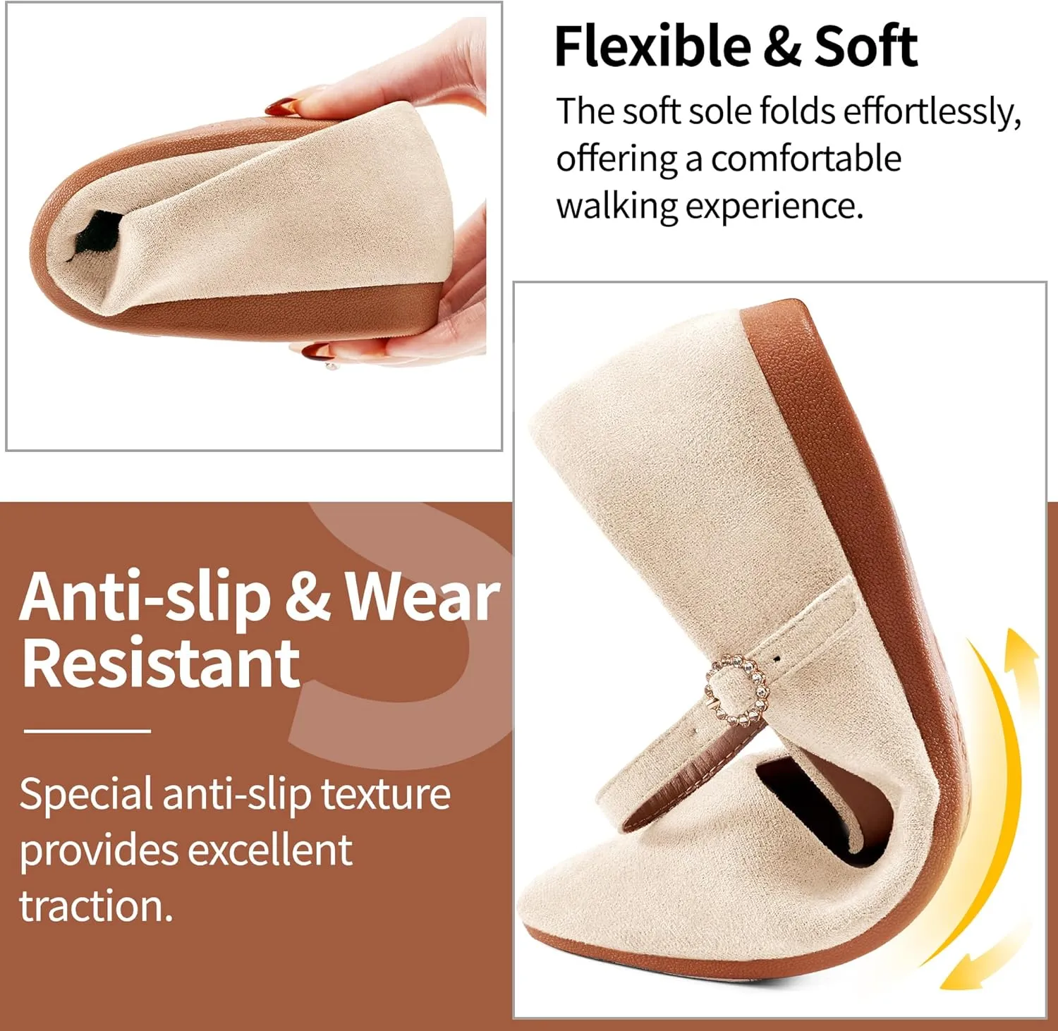 Aomigoct Ballet Flats Shoes for Women: Dressy Comfortable Wedding Flat - Ladies Dress Casual Walking Shoe