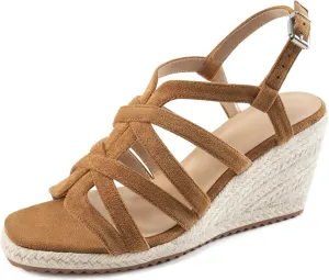Aomigoct Wedge Sandals for Women Dressy: Comfortable Casual Work Espadrille Wedges - Ladies Summer Outdoor Walking Shoes