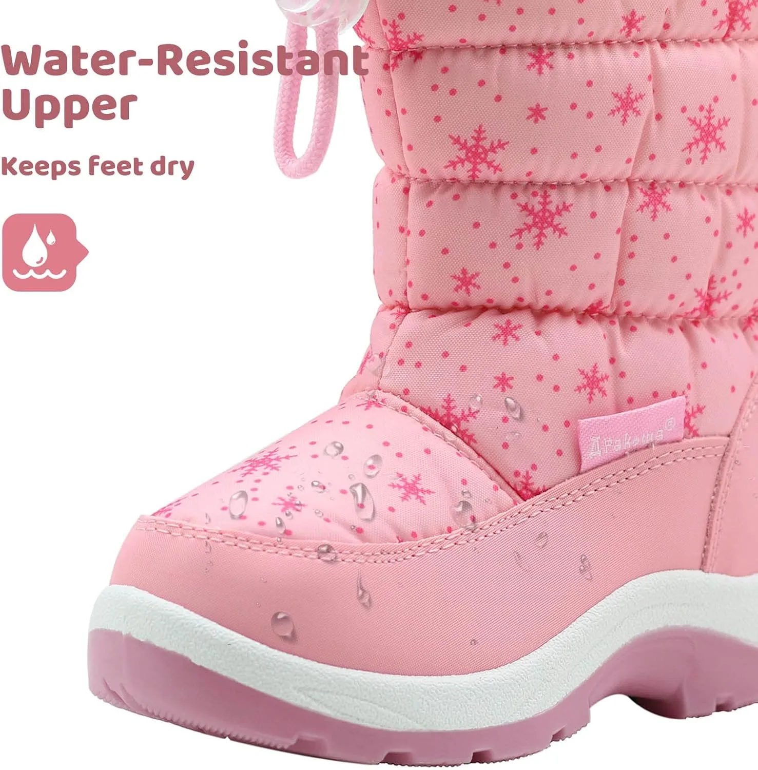 Apakowa Kid's Girls Cold Weather Snow Boots (Toddler/Little Kid)
