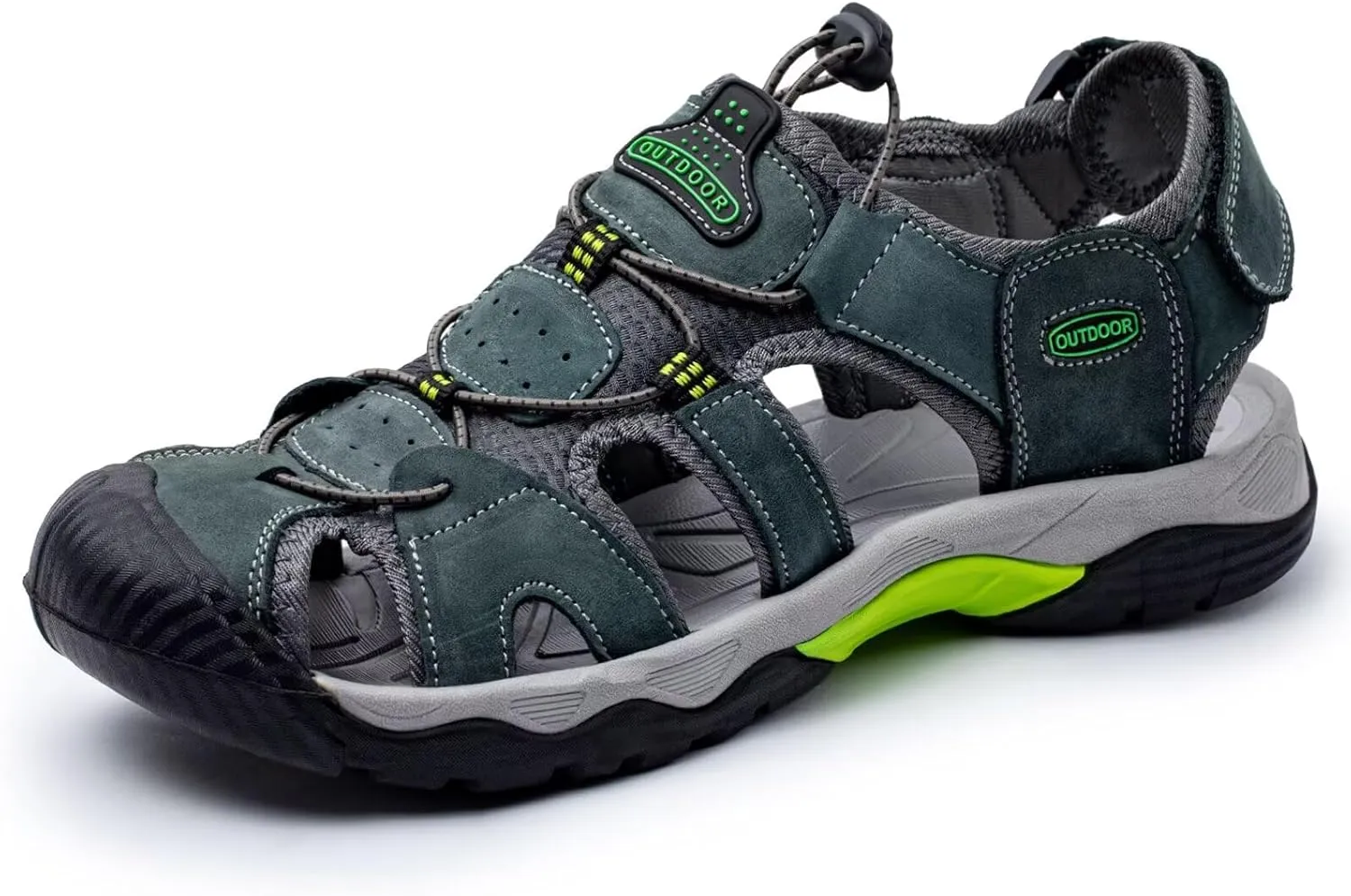 Arkbird Men's Sandals, Closed Toe Leather Fisherman Outdoor Hiking Sport Shoes Summer