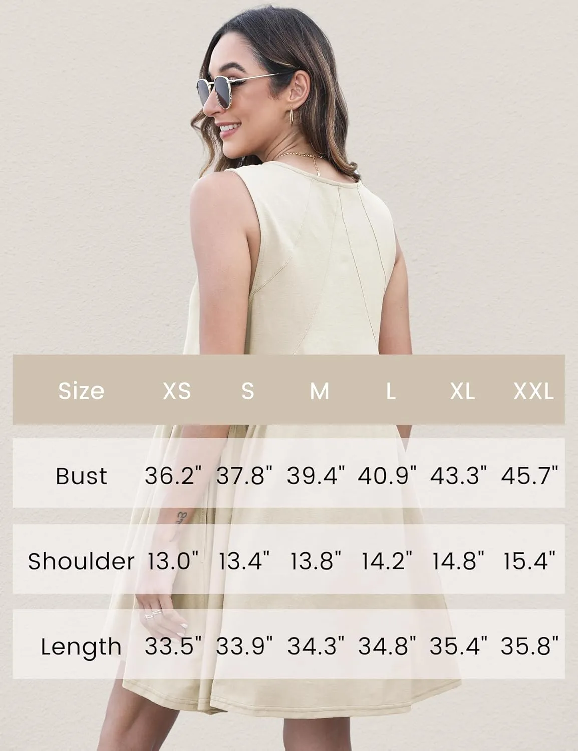 Athlisan Womens Summer Sleeveless Mini Dress Casual Loose V Neck Sundress with Pockets