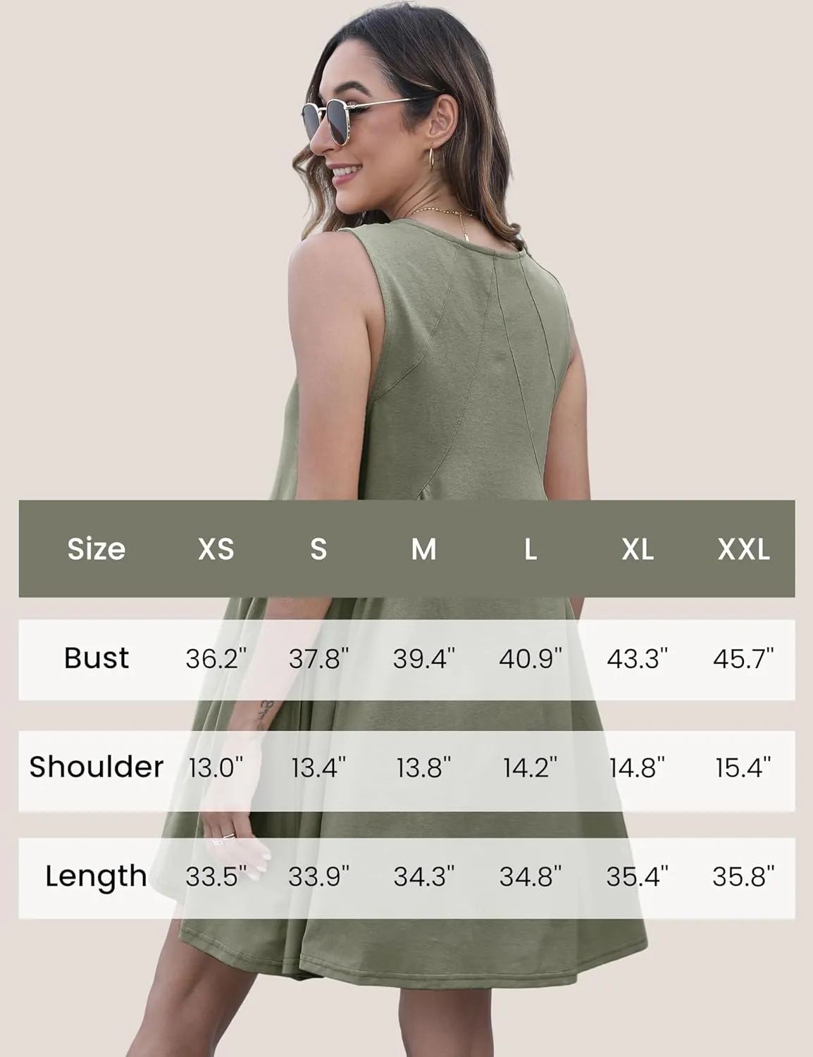 Athlisan Womens Summer Sleeveless Mini Dress Casual Loose V Neck Sundress with Pockets