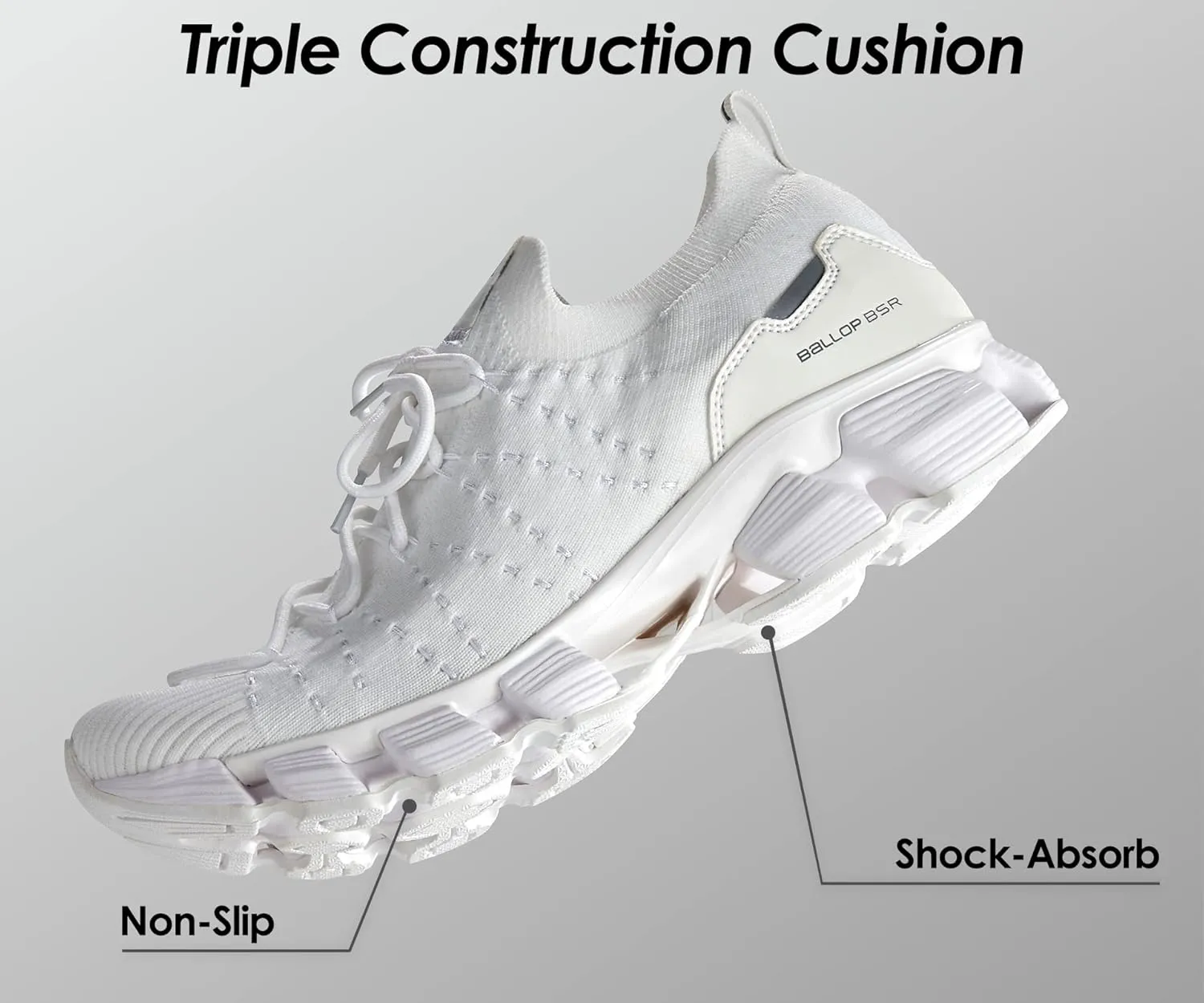 BALLOP TIVAT 2.0 Unisex Walking Shoes, Arch Support Sneakers for Women Men