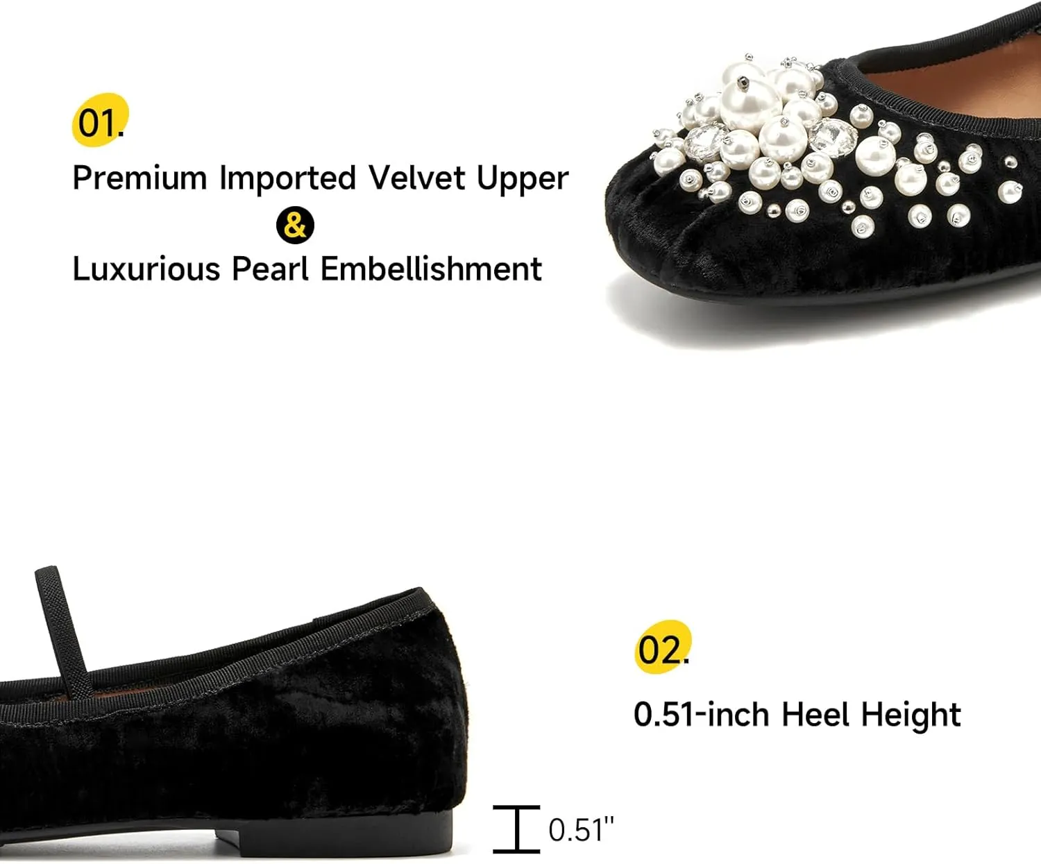 BEAU TODAY Mary Jane Shoes Women, Ballet Flats Shoes for Women, Buckle Strap Genuine Leather Flats, Comfortable Square Toe Dressy Mary Jane Flats Trendy