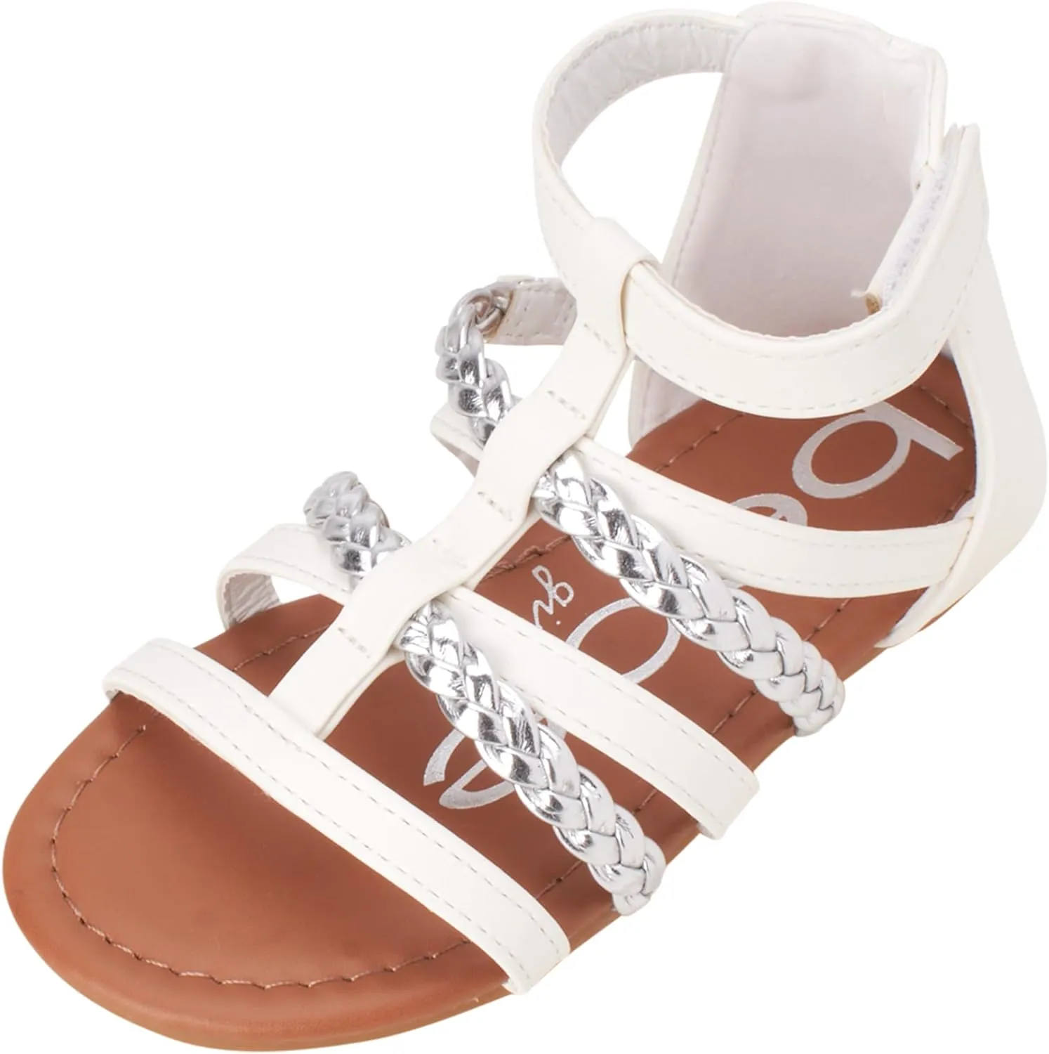 bebe Girls Sandals - Cute Open Toe Braided Strappy Gladiator Summer Sandals, Flower Girl Dress Shoes for Easter Beach Party