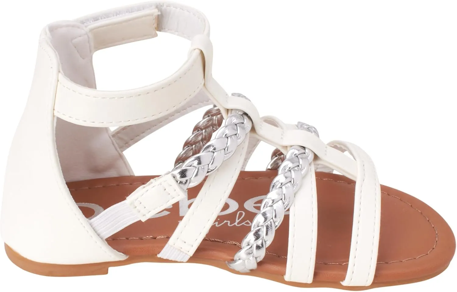 bebe Girls Sandals - Cute Open Toe Braided Strappy Gladiator Summer Sandals, Flower Girl Dress Shoes for Easter Beach Party