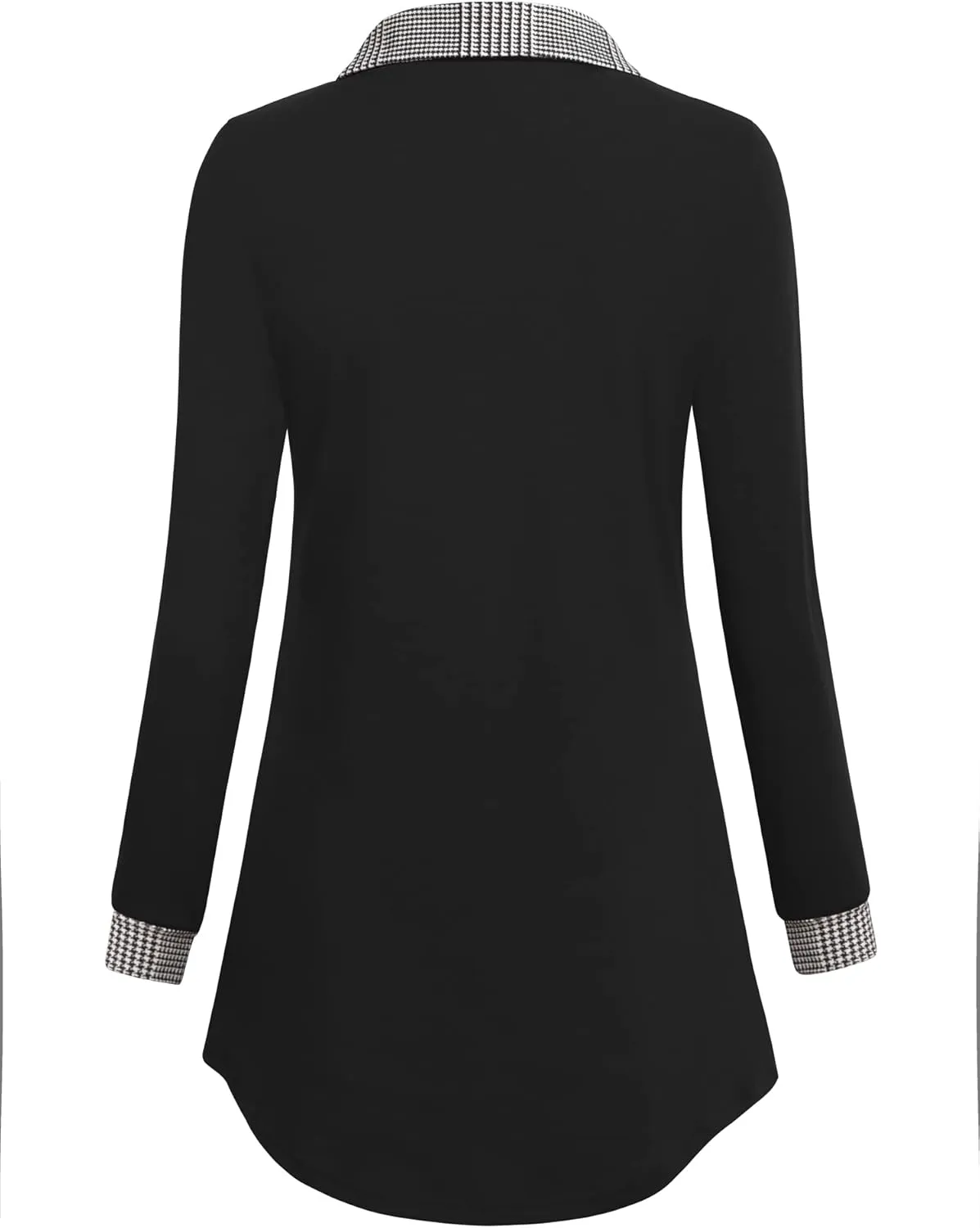 Bebonnie Womens Long Sleeve Casual Lapel V Neck Pullover Tunic Blouse Tops with Buttons