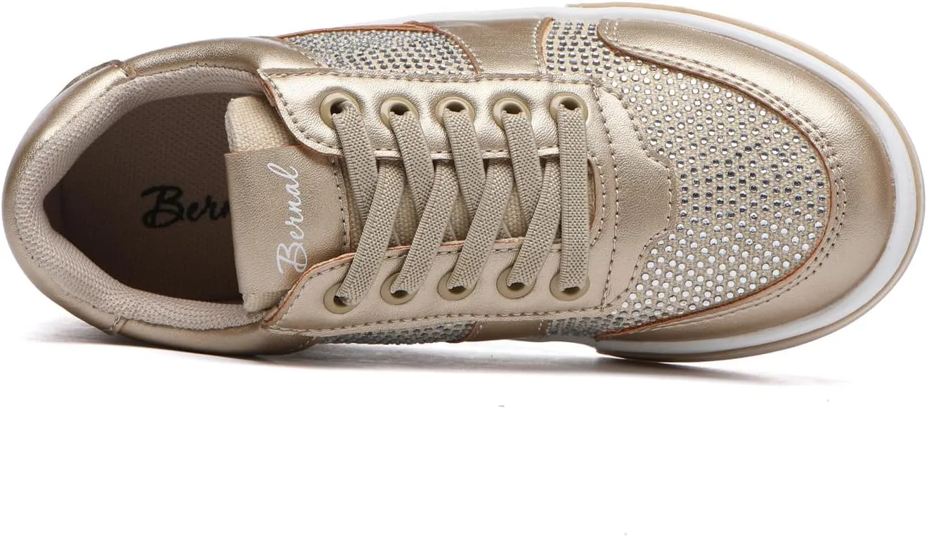 Bernal Girls & Boys Sparkle Glitter Sequin Sneakers Toddler/Little Kid/Big Kid Slip On School Low Top Walking Shoes Show Gift