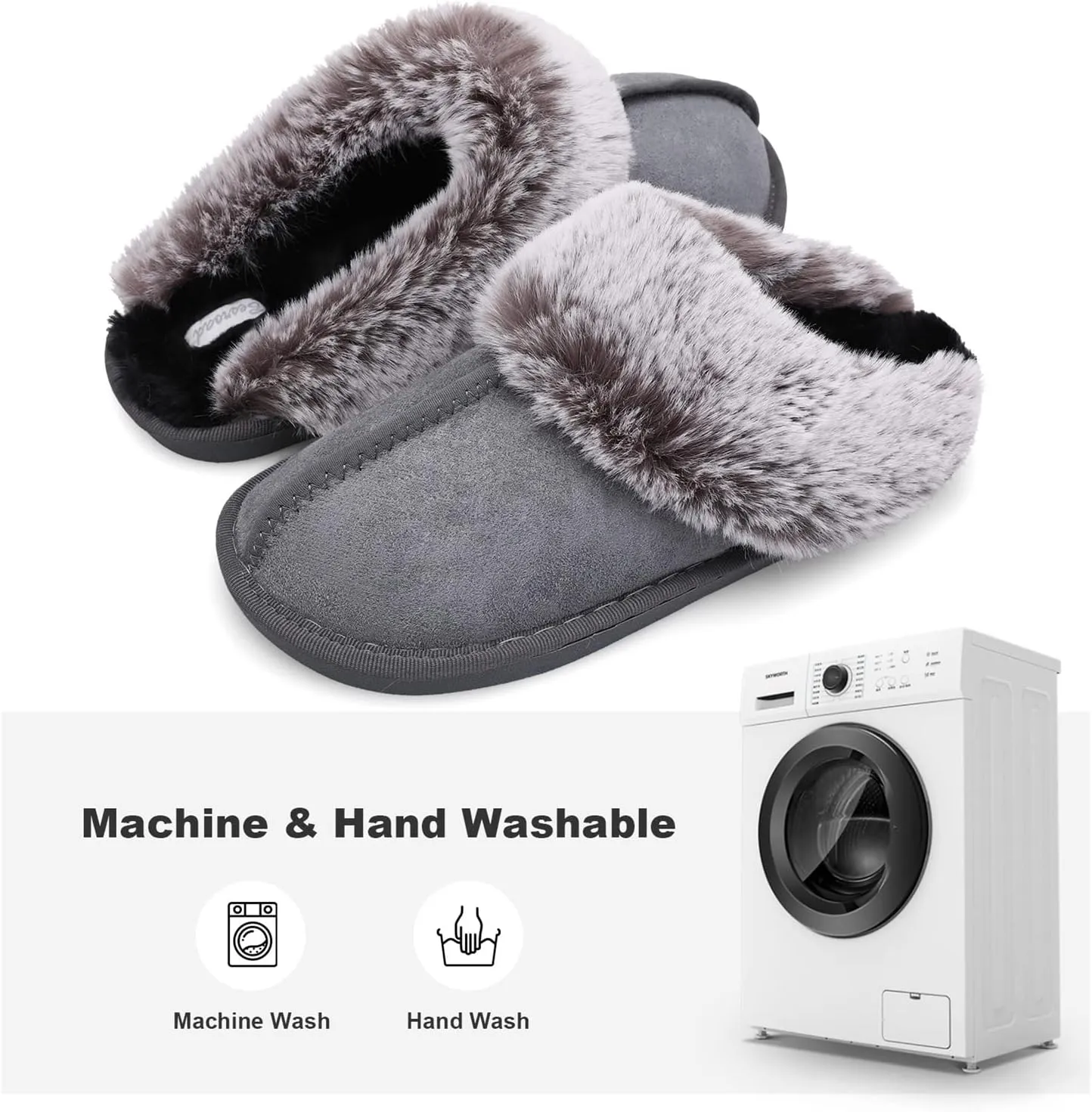 Besroad Winter Fuzzy House Slippers Sandals Plush Faux Fur Fluffy Flats Slippers Warm Slide Shoes for Women