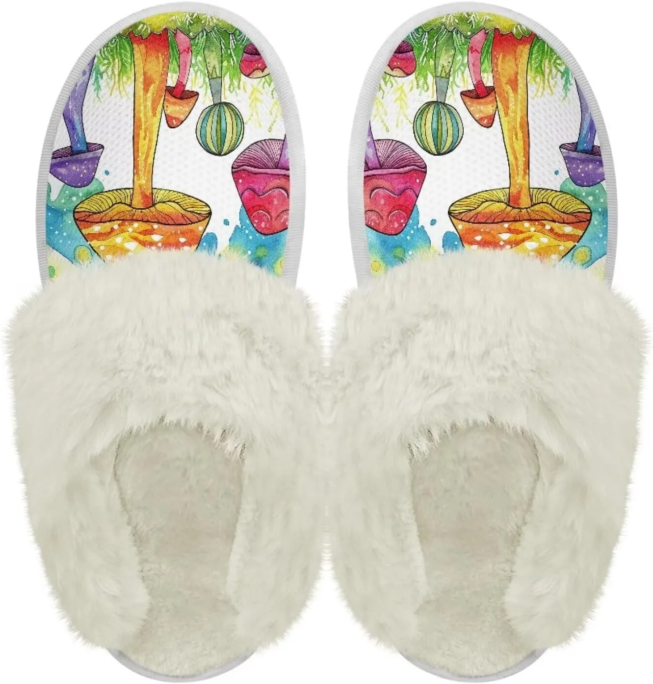 Binienty Womans Slippers Mens Fuzzy House Slippers Memory Foam Winter Indoor Bedroom Shoes
