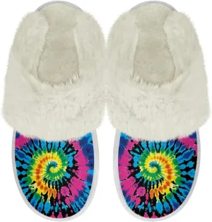 Binienty Women Bedroom Slippers Retro Winter Fuzzy Slippers Memory Foam Non-Slip Thin-Soled