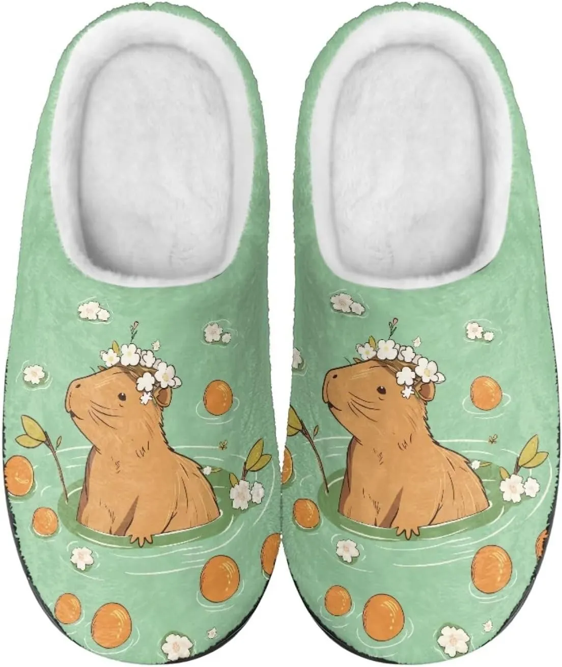 Binienty Womens Fuzzy House Slippers Indoor Shoes Memory Foam Insoles & Rubber Soles