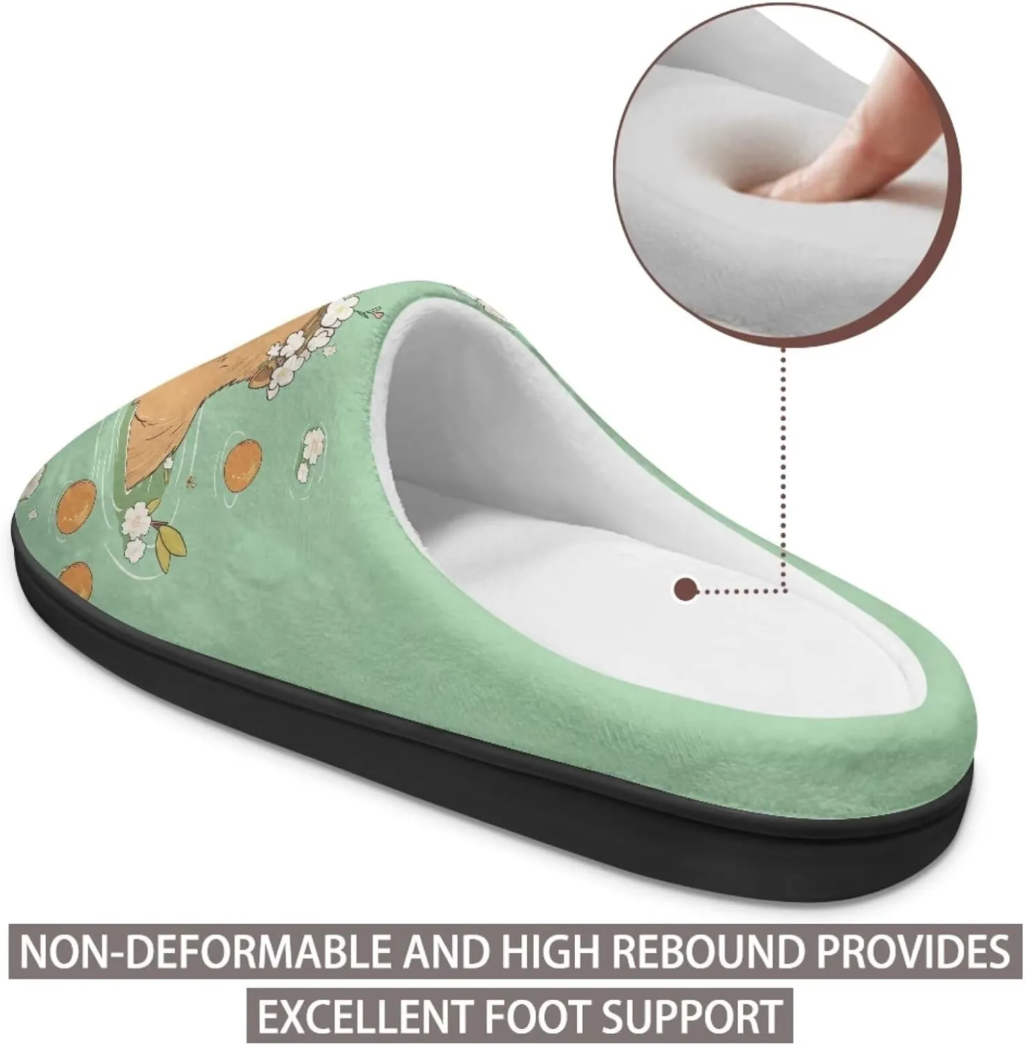 Binienty Womens Fuzzy House Slippers Indoor Shoes Memory Foam Insoles & Rubber Soles