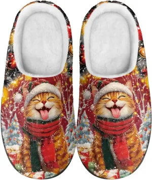 Binienty Womens House Shoes Slippers Indoor Outdoor Vintage Memory Foam Fluffy Slippers Anti Skid