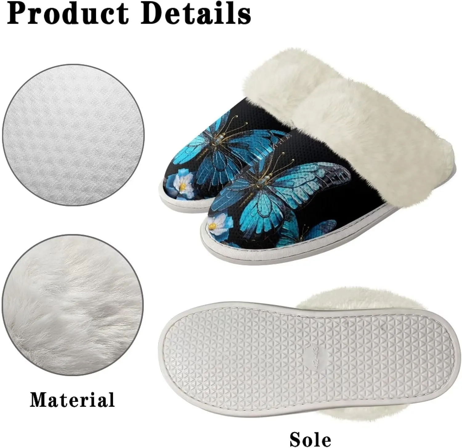 Binienty Women's Men's House Shoes Ultra Lightweight Fuzzy Winter Slippers