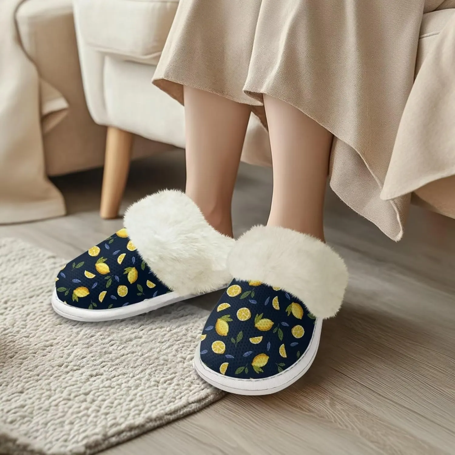 Binienty Womens Slippers Fuzzy Winter Slippers Soft Warm Bedroom Shoes Non-Slip