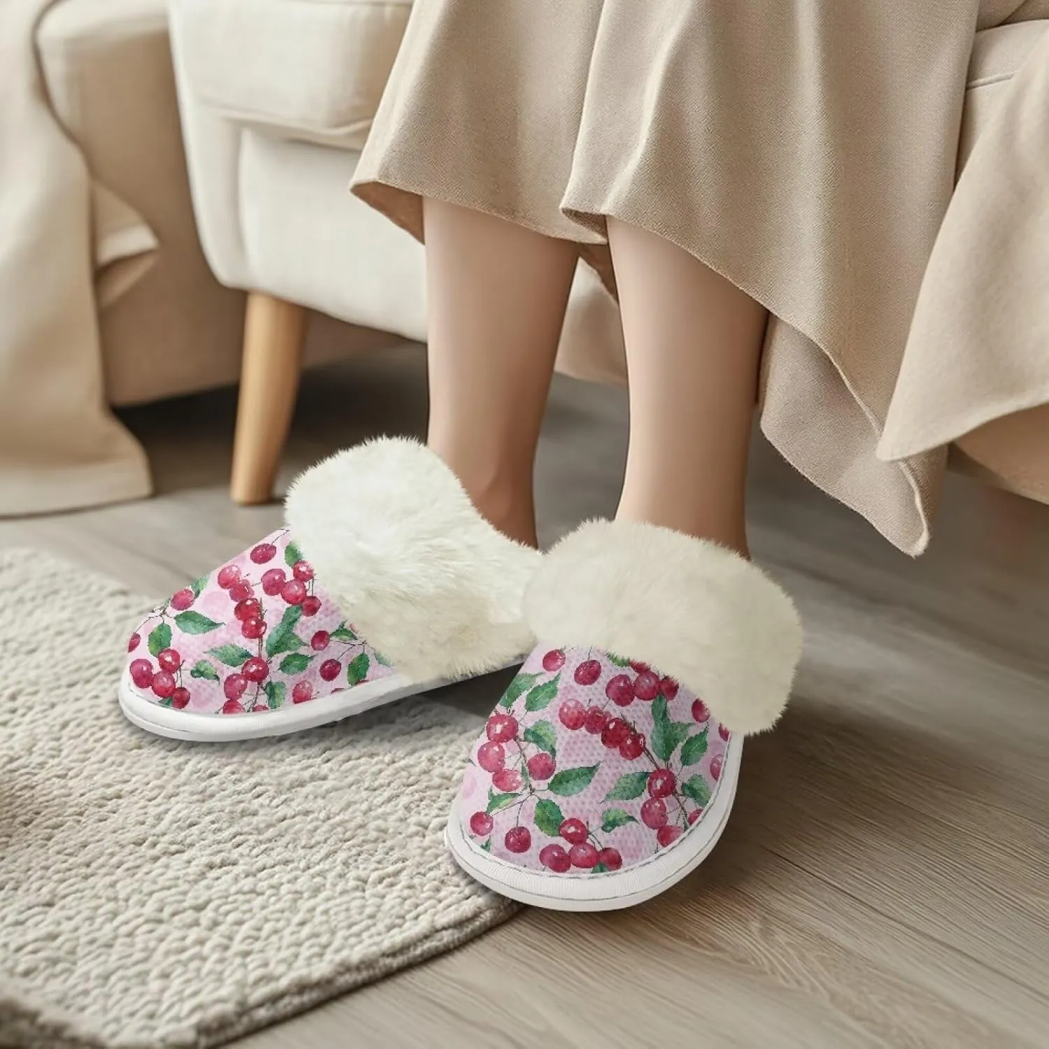 Binienty Womens Slippers Fuzzy Winter Slippers Soft Warm Bedroom Shoes Non-Slip