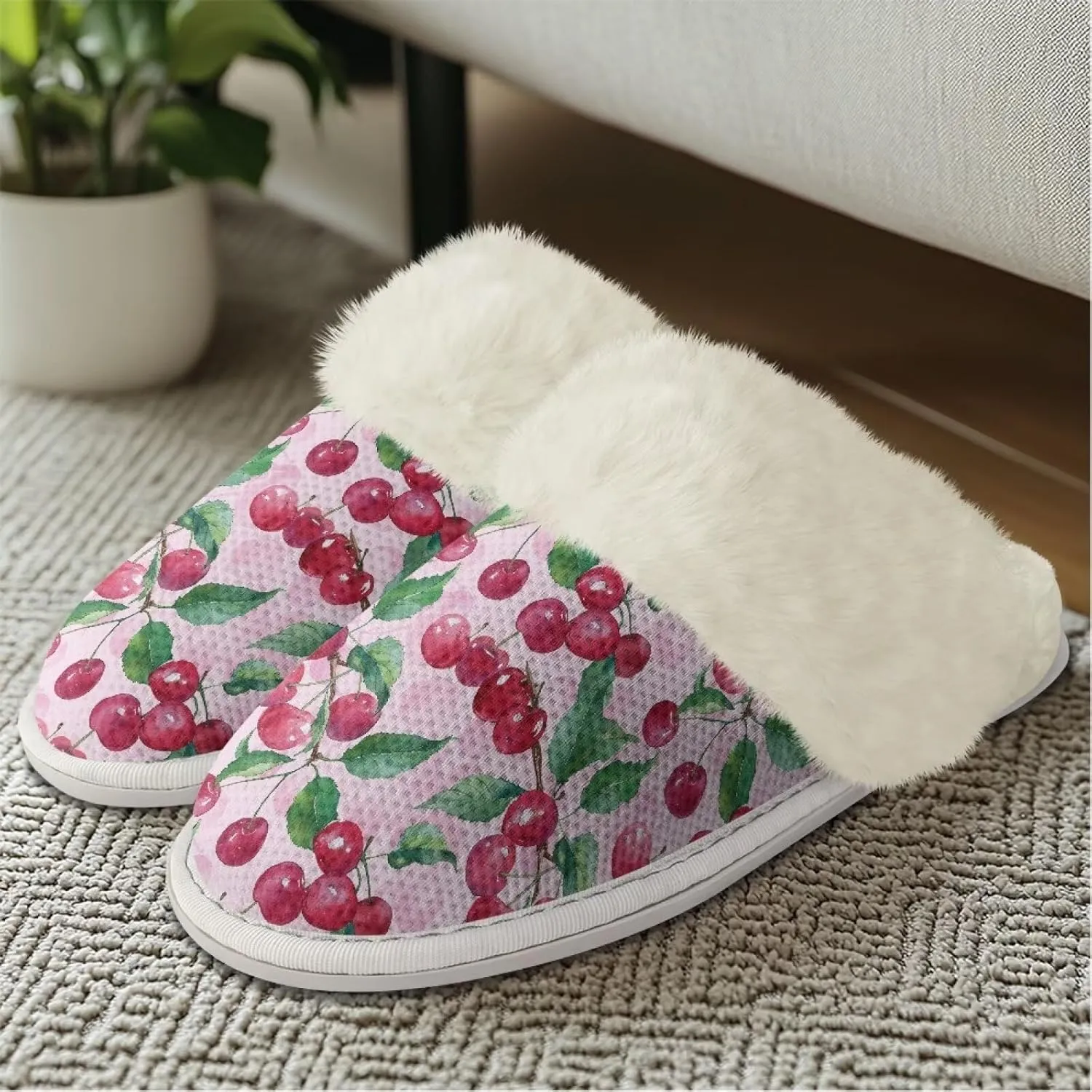Binienty Womens Slippers Fuzzy Winter Slippers Soft Warm Bedroom Shoes Non-Slip