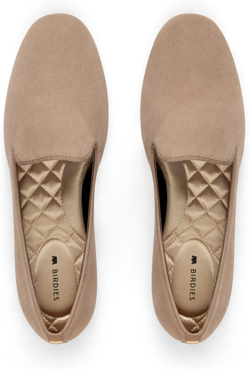 Birdies Women's Starling, Slip-On Flats, Comfortable Casual Dressy Shoes, New Latte Suede, 10.5