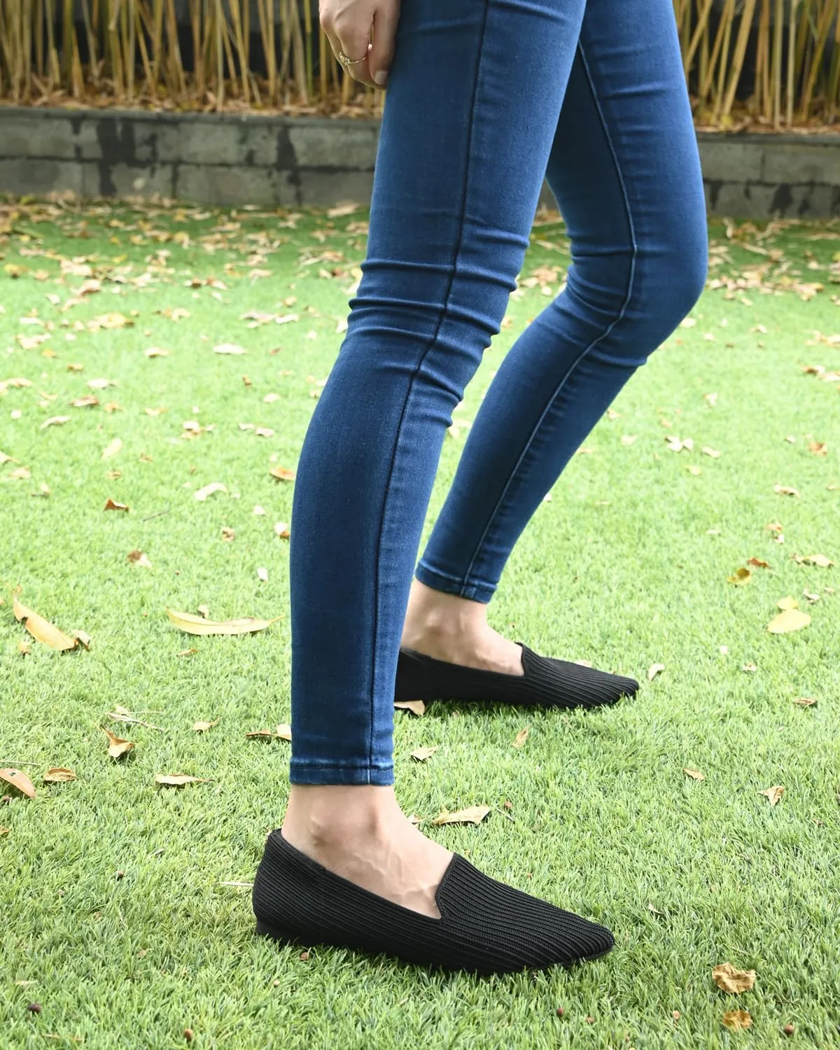 Brown Women's One Size Pointed Toe Slip-On Knit Ballet Flats for Dressy Casual Office Work Walking Flats