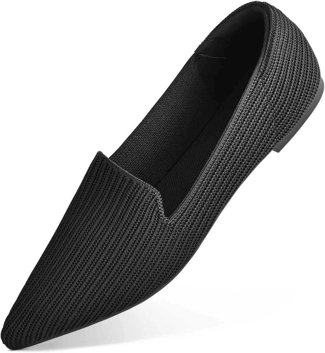 Brown Women's One Size Pointed Toe Slip-On Knit Ballet Flats for Dressy Casual Office Work Walking Flats