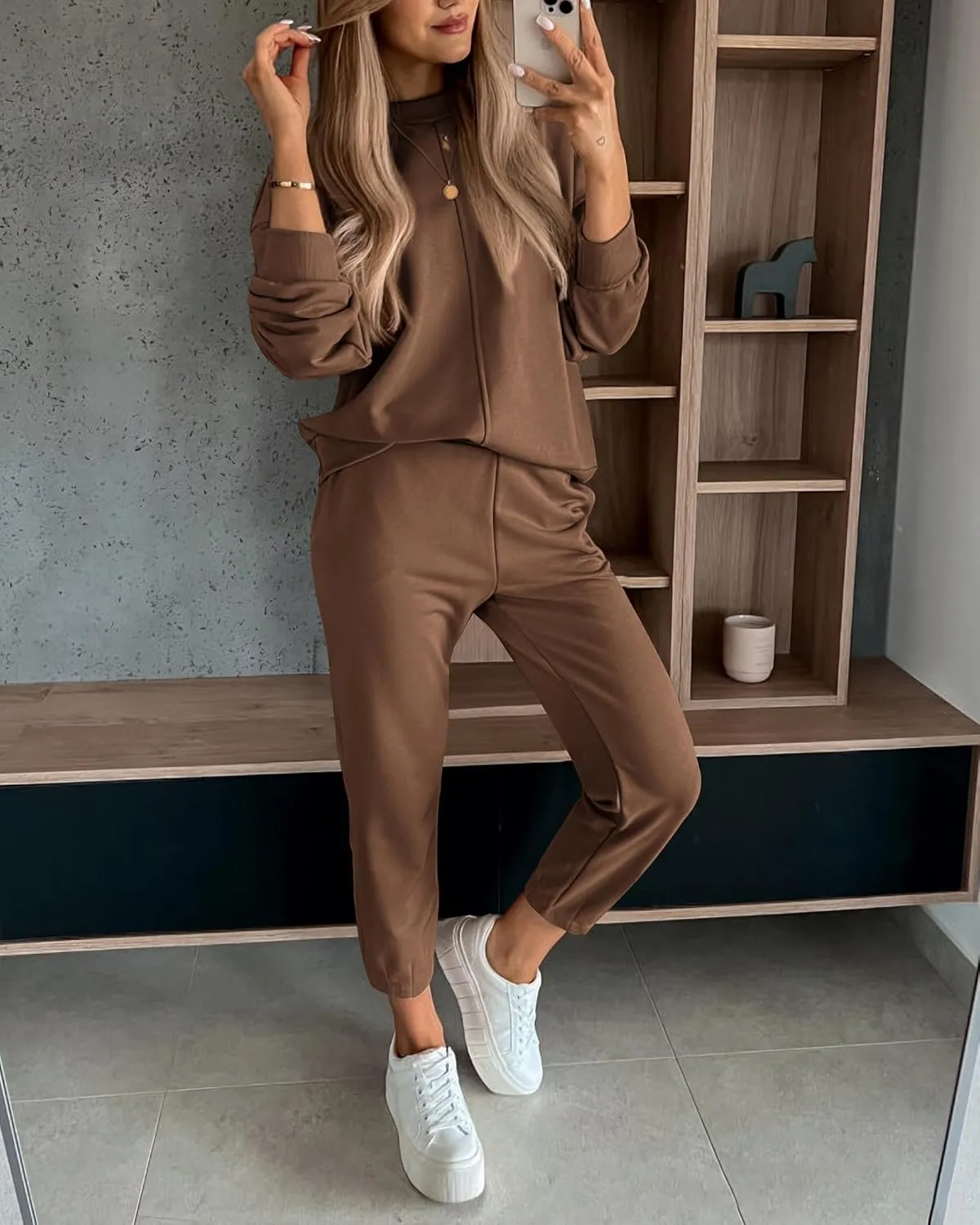 BTFBM 2024 Women 2 Piece Outfits Long Sleeve Pullover Jogger Pants Lounge Sets Fall Winter Sweatsuits Tracksuit Pockets