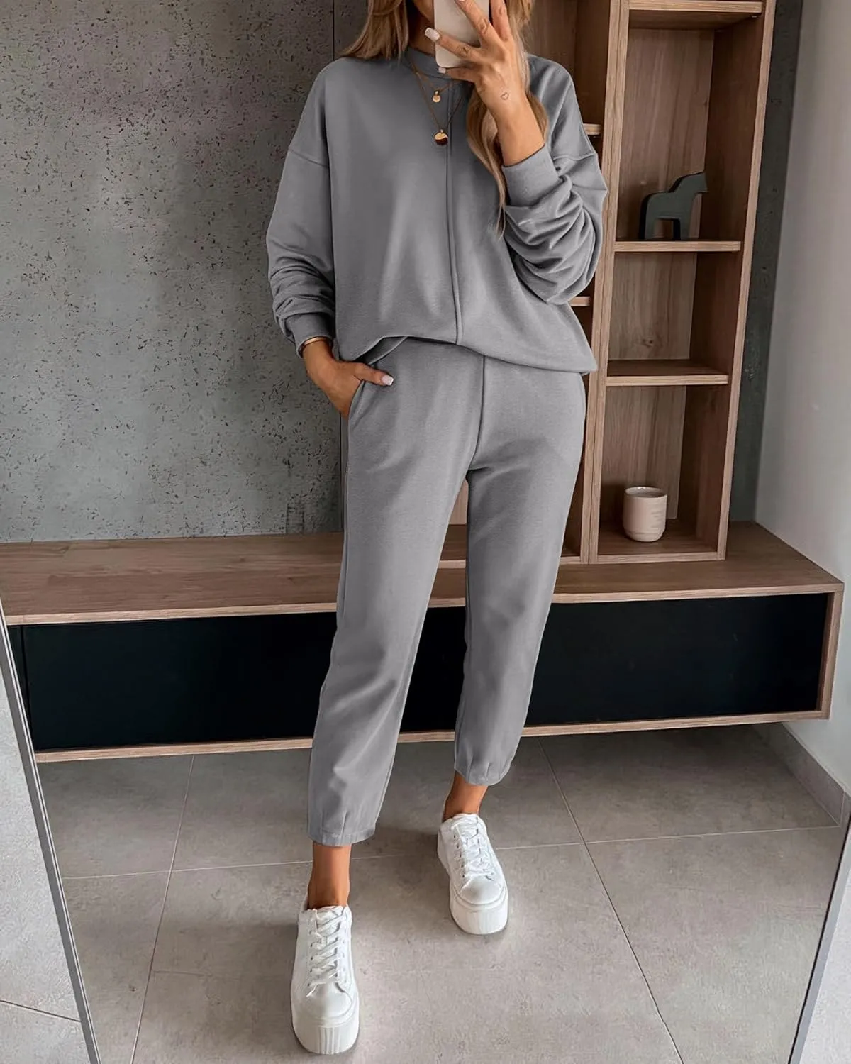 BTFBM 2024 Women 2 Piece Outfits Long Sleeve Pullover Jogger Pants Lounge Sets Fall Winter Sweatsuits Tracksuit Pockets