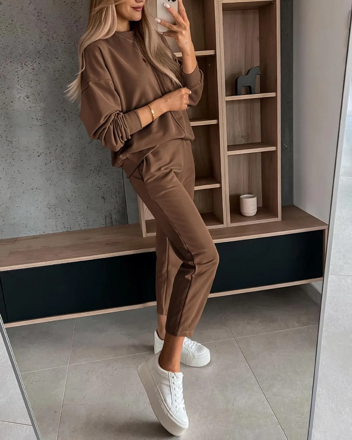 BTFBM 2024 Women 2 Piece Outfits Long Sleeve Pullover Jogger Pants Lounge Sets Fall Winter Sweatsuits Tracksuit Pockets