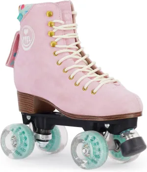 BTFL Artistic Pro Roller Skates Women, Kids & Men -Suede Boot Adjustable Stopper- Indoor, Outside, Rink, & Rhythmic Roller Skating. Black, Blue, Gray, Green, Pink, White