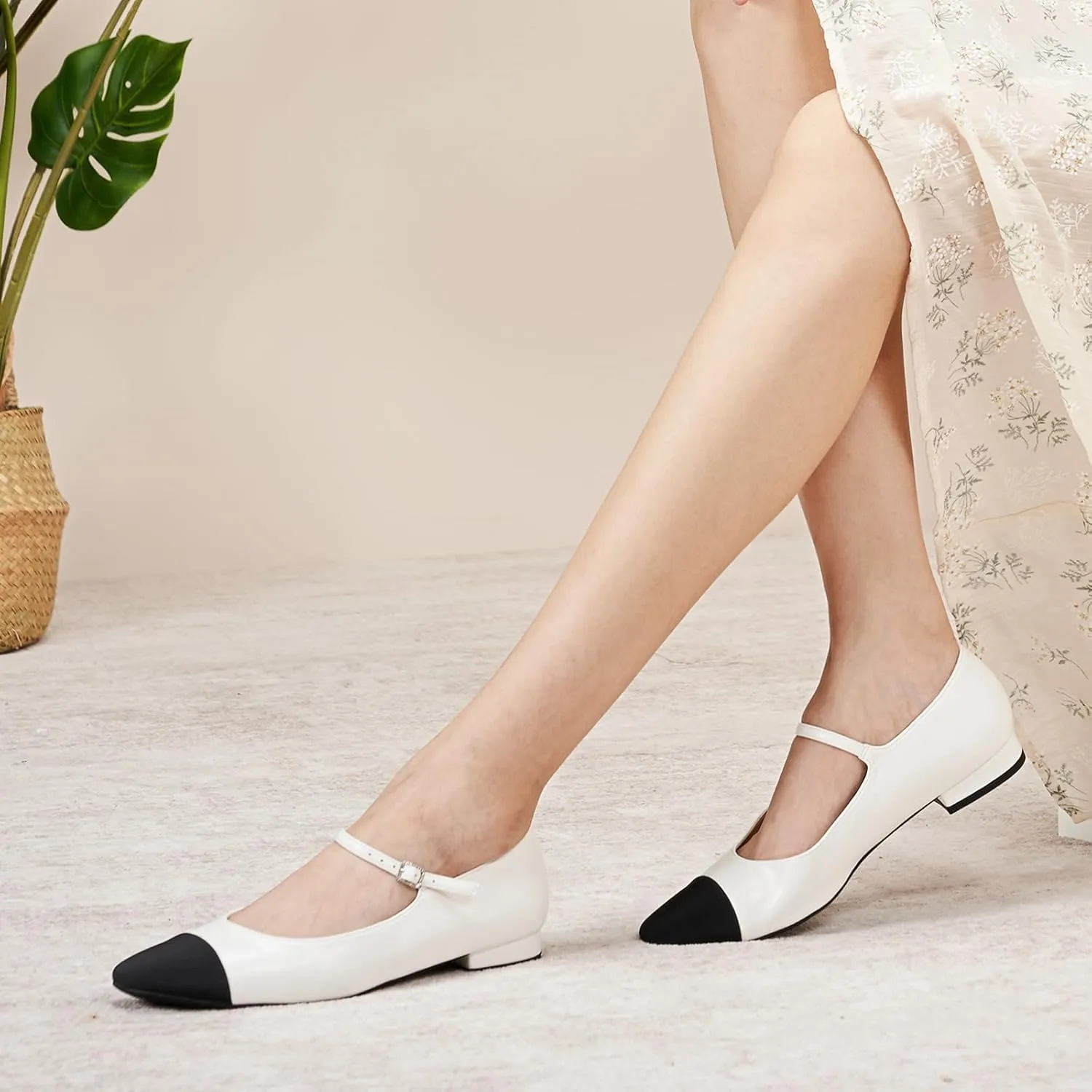 C. Paravano Women's Mary Jane Flats | Round Toe Leather Ballet Flats with Adjustable Strap, Dressy and Casual Shoes for Office,Travel,Bridal, Church,Business Meetings & Daily Wear