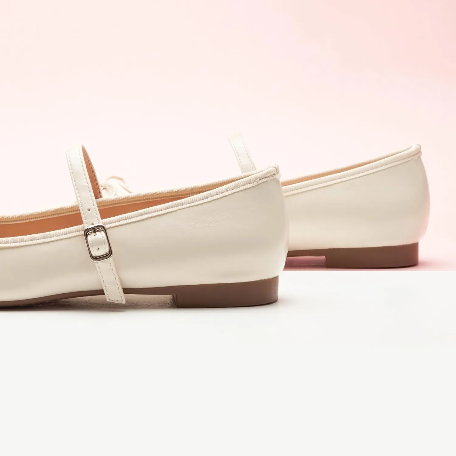 C. Paravano Women's Mary Jane Flats - Square Toe Bowknot Ballet Flats with Adjustable Strap, Comfortable Flats for Women, Office Work, Casual Walking and Dressy Occasions