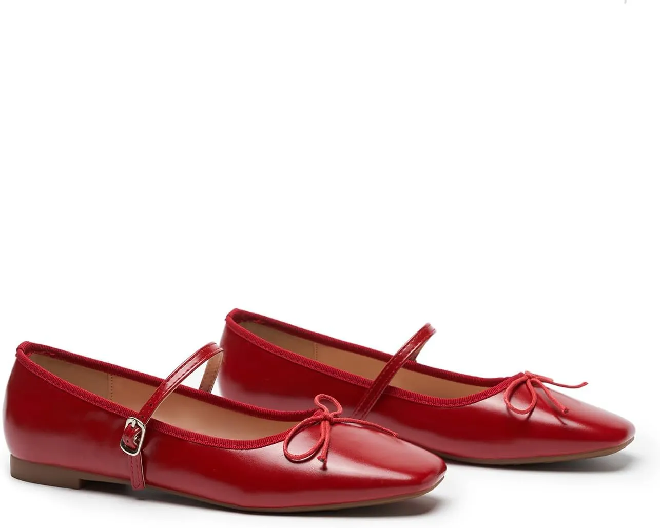 C. Paravano Women's Mary Jane Flats - Square Toe Bowknot Ballet Flats with Adjustable Strap, Comfortable Flats for Women, Office Work, Casual Walking and Dressy Occasions
