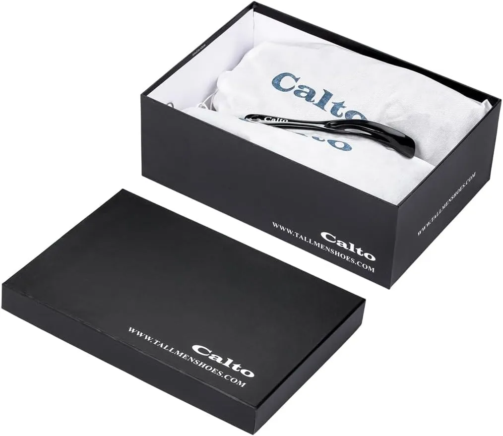CALTO Men's Invisible Height Increasing Elevator Shoes - Night Blue/Black Ultra Light-Weight Lace-up Knitted Sporty Walker - 2.4 Inches Taller - X2214 - Size 7 D(M) US
