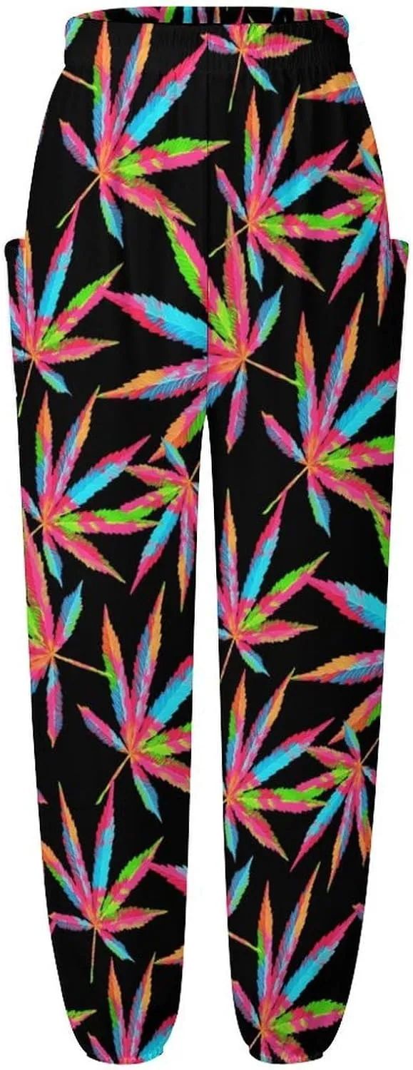 Cannabis Leaf Yoga Bloomers Womans Hippie Harem Pant Beach Pants Elastic Gym Leggings Loose Casual Slacks Sweatpants