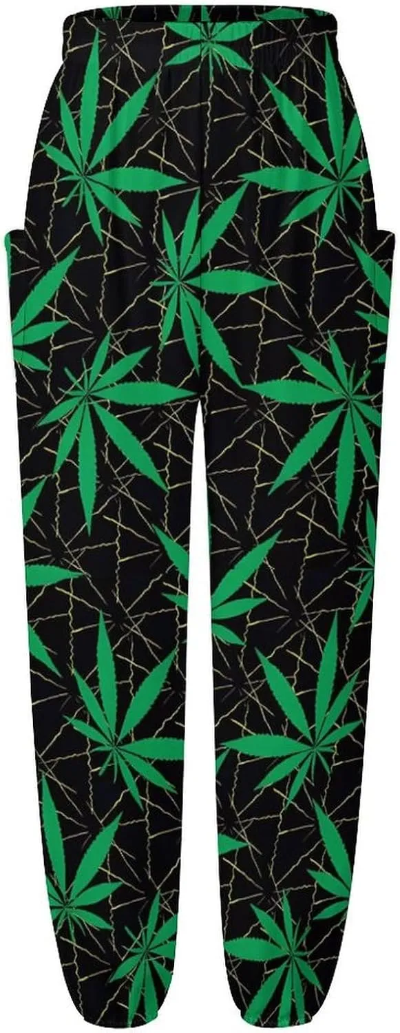 Cannabis Leaf Yoga Bloomers Womans Hippie Harem Pant Beach Pants Elastic Gym Leggings Loose Casual Slacks Sweatpants