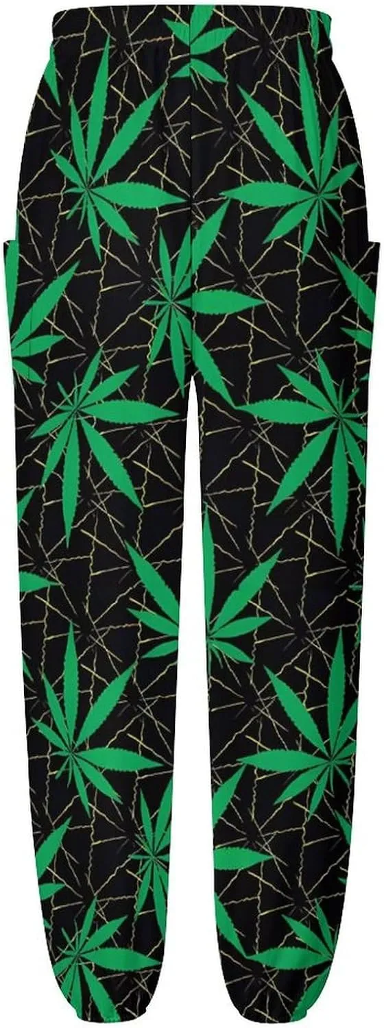 Cannabis Leaf Yoga Bloomers Womans Hippie Harem Pant Beach Pants Elastic Gym Leggings Loose Casual Slacks Sweatpants