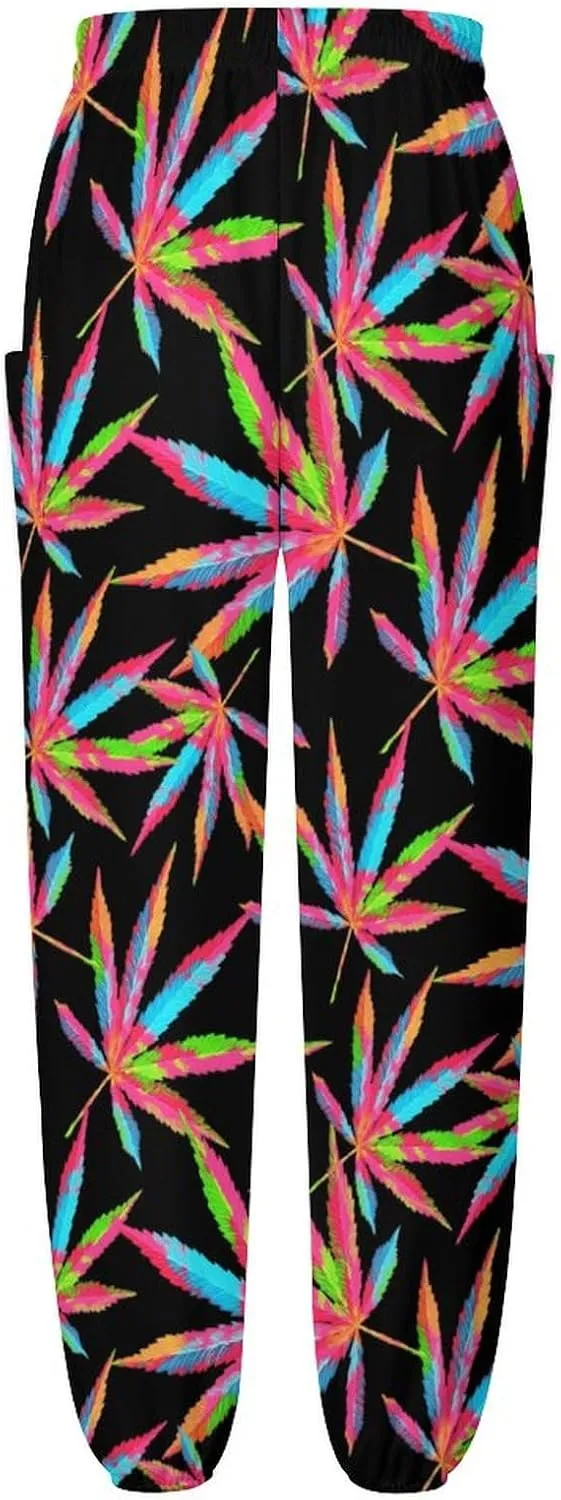 Cannabis Leaf Yoga Bloomers Womans Hippie Harem Pant Beach Pants Elastic Gym Leggings Loose Casual Slacks Sweatpants