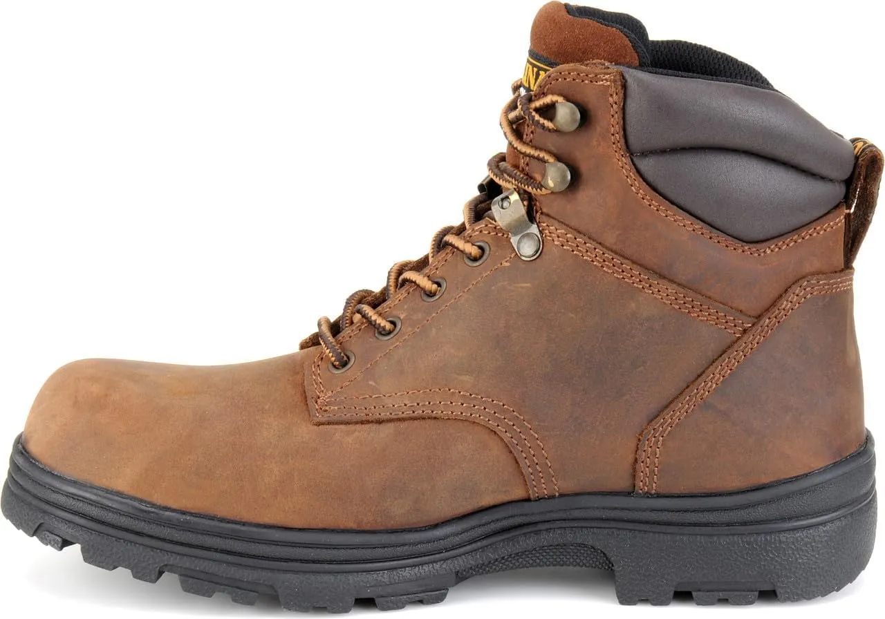 Carolina Engineer 6” Steel Toe Work Boots for Men - Breathable Waterproof Boots with Durable Leather Uppers and Slip-Resistant Lug Outsoles, EH Rated