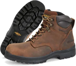 Carolina Engineer 6” Steel Toe Work Boots for Men - Breathable Waterproof Boots with Durable Leather Uppers and Slip-Resistant Lug Outsoles, EH Rated